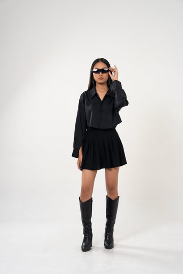 Cropped Satiny Shirt